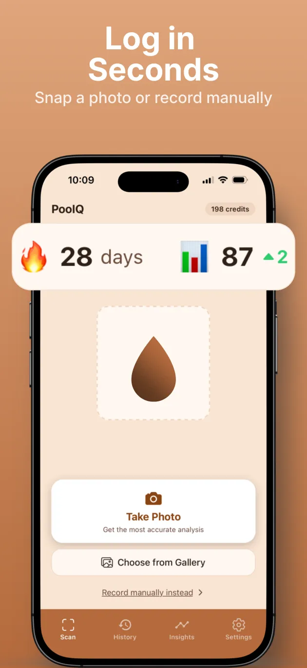 Log a bowel movement in seconds with a photo or manually