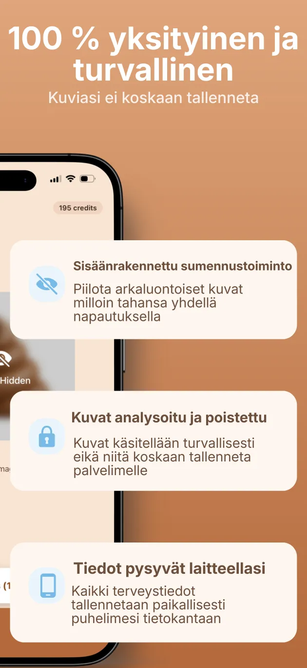 Yksityisyys: sumennuskytkin ja tallennus laitteelle