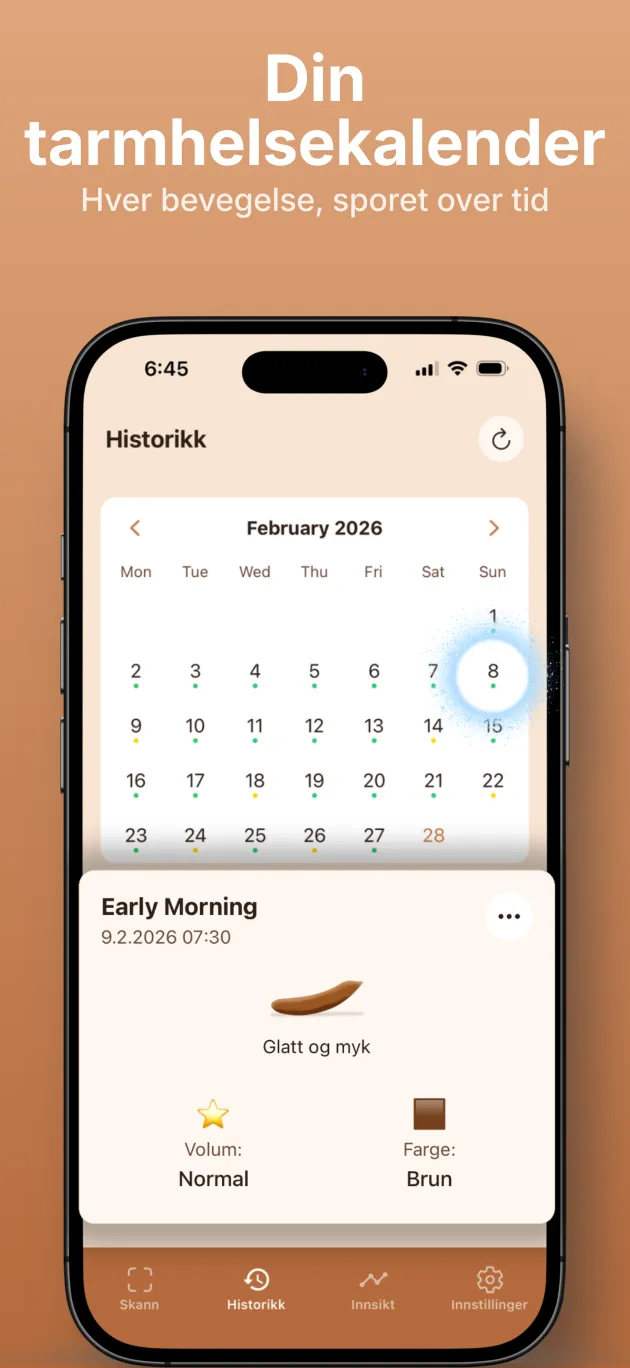 Fargekodet tarmhelsekalender med historikk